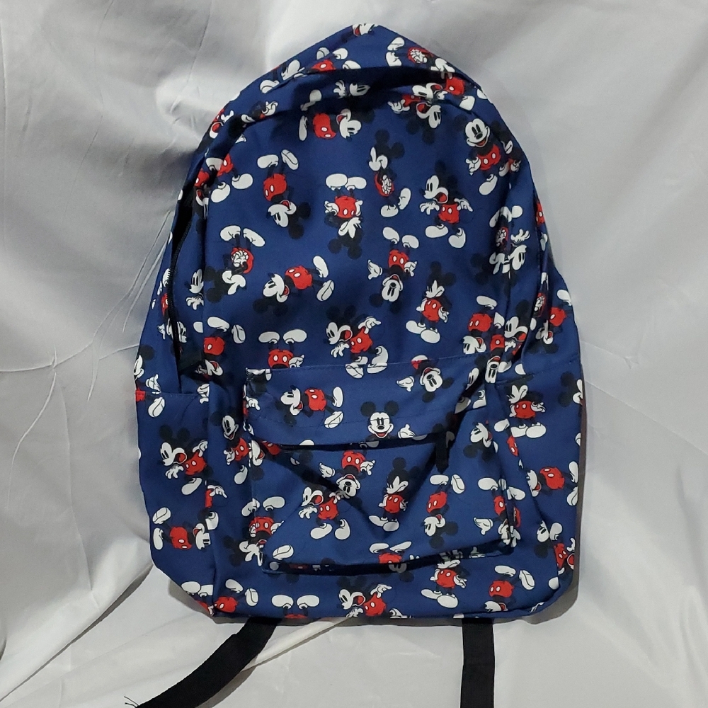 Disney Mickey Mouse Backpack 16” Blue Canvas Adult Kids Backpack
